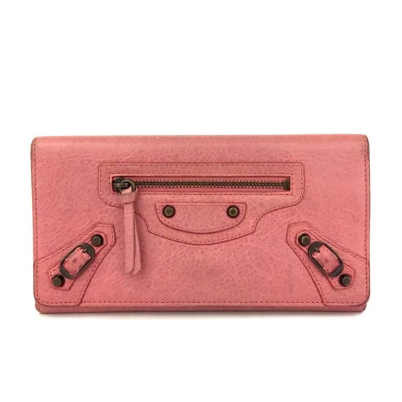 BALENCIAGA Classic Continental Leather Long Bifold Wallet Pink/2BA1619 - Picture 1 of 8